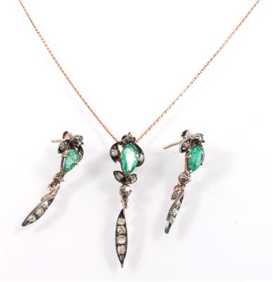 Diamant Smaragdgarnitur - Jewellery
