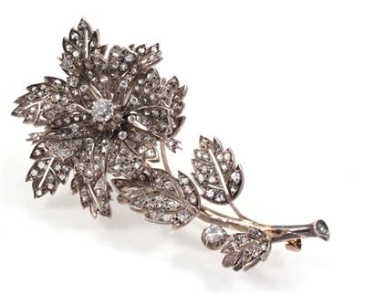 Diamant Zitterbrosche zus. ca. 1,60 ct - Jewellery