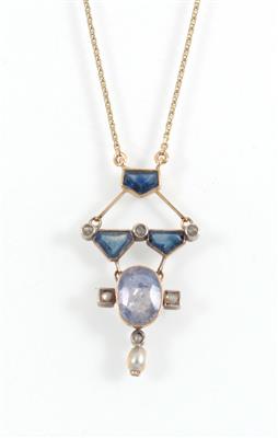 Diamant Saphircollier - Klenoty