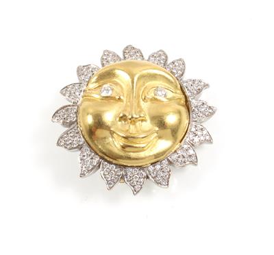 Brillantbrosche Sonne zus. ca.1,65 ct - Schmuck Abendauktion