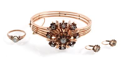 Diamantrauten Damenschmuckgarnitur zus. ca. 0,50 ct - Jewellery