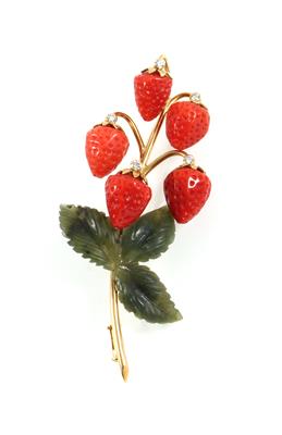 Brosche Walderdbeeren - Schmuck