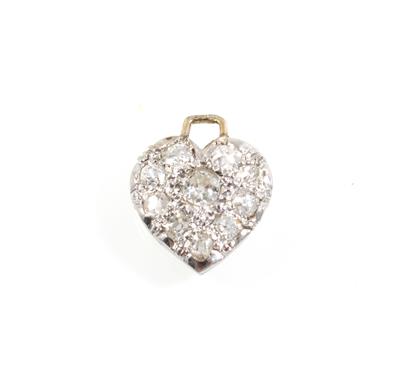 Diamantanhänger Herz zus. ca. 1,20 ct - Weihnachtsauktion Juwelen