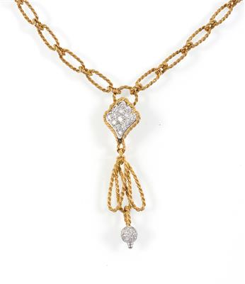 Brillantcollier zus. ca.0,60 ct - Schmuck Abendauktion