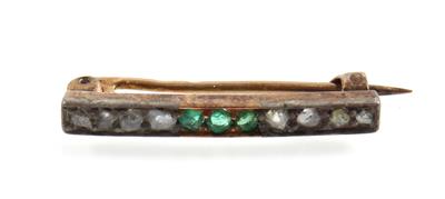 Diamantrauten Smaragdbrosche - Jewellery