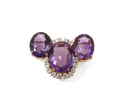 Brillant Amethystbrosche - Erlesener Schmuck