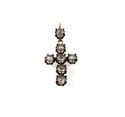 Diamant Kreuzanhänger zus. ca.0,70 ct - Jewellery