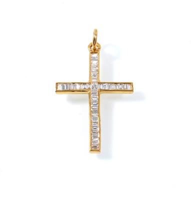 Diamantanhänger Kreuz zus. ca. 0,80 ct - Erlesener Schmuck