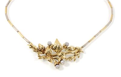 Brillant Blütencollier zus. ca. 2 ct - Christmas auction - Jewellery