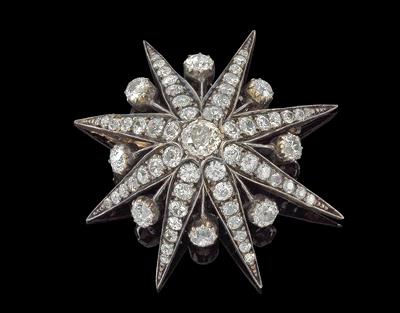 Diamantbrosche Stern zus. ca. 5 ct - Schmuck-Weihnachtsauktion