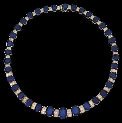 Saphir-Diamantcollier ca. 95,00 ct - Christmas auction - Jewellery