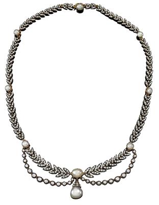 Diamantcollier mit Kulturperlen - Klenoty