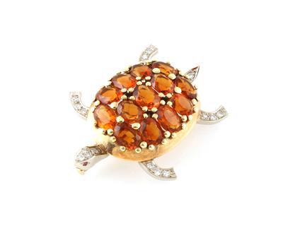 Brillant Citrinbrosche Schildkröte - Exquisite jewellery