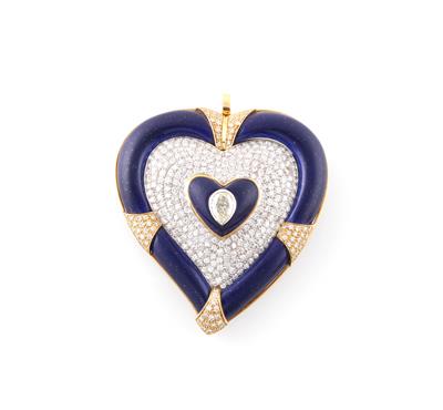 Diamant Lapislazuli Anhänger Herz - Exquisite jewellery