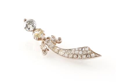 Diamantbrosche Säbel zus. ca. 5 ct - Exquisite jewellery