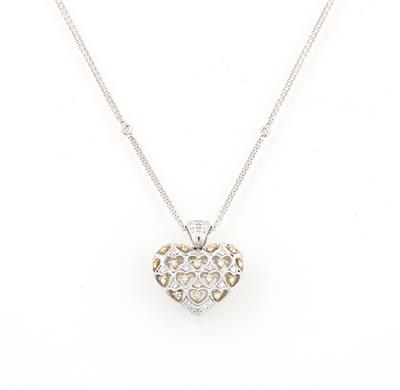 Diamantherzanhänger zus. ca. 0,40 ct - Exkluzivní šperky