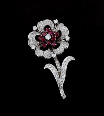 Diamant Rubin Brosche - Exkluzivní šperky