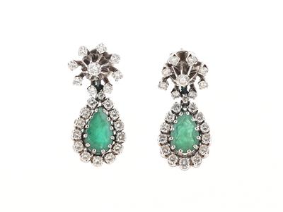 Brillant Smaragd Ohrsteckgehänge - Exkluzivní šperky
