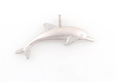 Brillantanhänger Delfin zus. ca. 1,20 ct - Exquisite jewellery