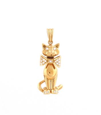 Brillantanhänger Katze zus. ca. 0,30 ct - Erlesener Schmuck