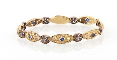 Diamantrauten synthetische Saphir Armkette - Exquisite jewellery
