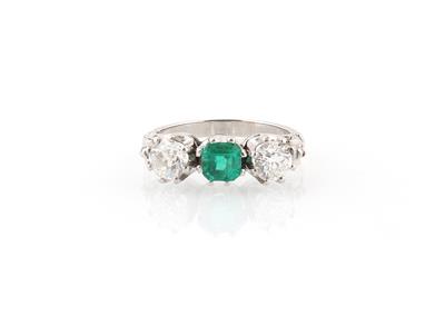 Altschliffdiamant Smaragd Ring - Exquisite jewellery