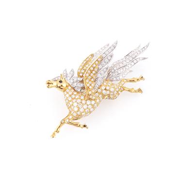 Brillantbrosche Pegasus zus. ca. 3,80 ct - Erlesener Schmuck