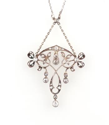 Diamantcollier zus. ca. 0,90 ct - Exquisite jewellery
