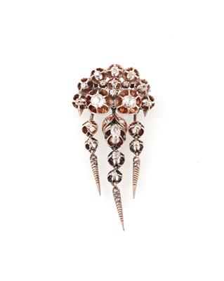 Altschliffdiamant Brosche zus. ca. 1,20 ct - Exquisite jewellery