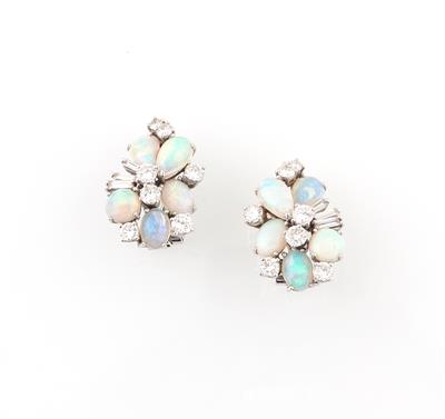 Brillant Opal Ohrclips - Erlesener Schmuck