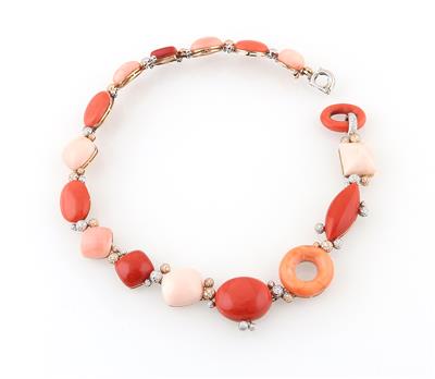 Korallen Brillant Collier - Exquisite jewellery