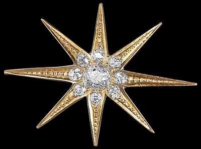 Altschliffbrillant Brosche Stern zus. ca. 0,75 ct - Exquisite jewellery