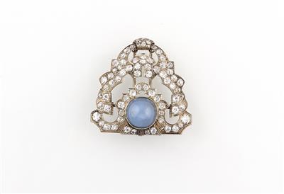 Diamant Sternsaphir Kleiderclip - Exquisite jewellery