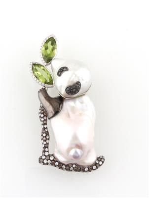 Kulturperlen Brosche Panda - Exquisite jewellery