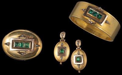 Smaragd Diamantrauten Damenschmuckgarnitur - Exquisite jewellery