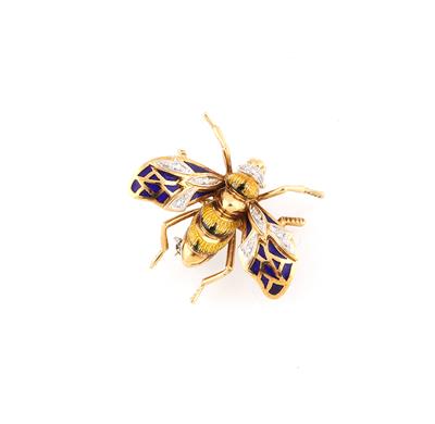 Achtkantdiamant Brosche Biene zus. ca. 0,10 ct - Exkluzivní šperky