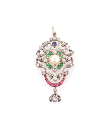 Diamant Farbsteinanhänger - Exquisite jewellery