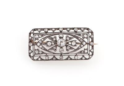Altschliffdiamant Brosche zus. ca. 1,10 ct - Exquisite jewellery