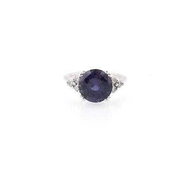 Brillantring mit unbehandeltem farbwechselnden Saphir ca. 6,38 ct - Erlesener Schmuck