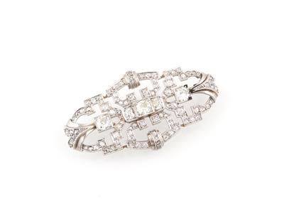 Diamantbrosche zus. ca. 3,40 ct - Erlesener Schmuck