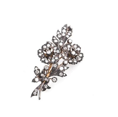 Brillant Blütenbrosche zus. ca. 3,80 ct - Exquisite jewellery