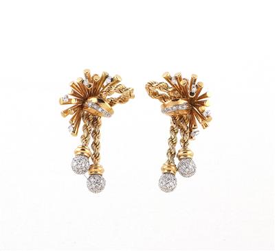 Diamant Ohrclipgehänge zus. ca. 3,50 ct - Exquisite jewellery
