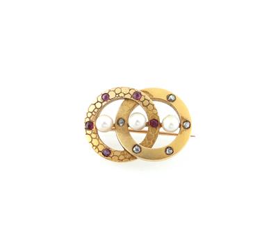 Diamant Rubinbrosche - Exquisite jewellery