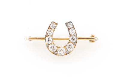 Diamantbrosche Hufeisen zus. ca. 2,20 ct - Exquisite jewellery