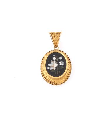 Pietra Dura Medaillon Anhänger - Exquisite jewellery