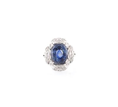 Altschliffdiamant Saphir Ring - Gioielli scelti