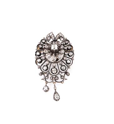 Diamantbrosche zus. ca. 2 ct - Schmuck