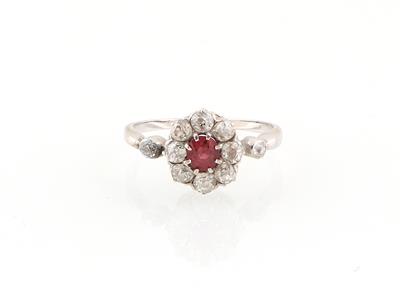 Altschliffdiamant Rubinring - Exquisite jewellery