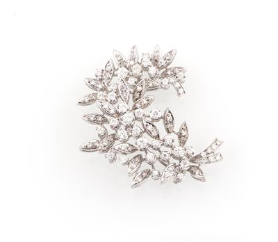 Diamantbrosche zus. ca. 1,80 ct - Exkluzivní šperky