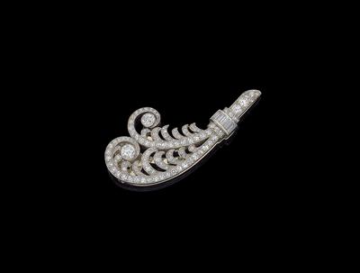 Diamant Kleiderclip Feder zus. ca. 2,80 ct - Exquisite jewellery